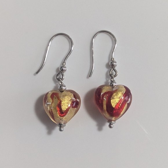 Kay Jewelers Jewelry - Venetian Glass Heart Earrings